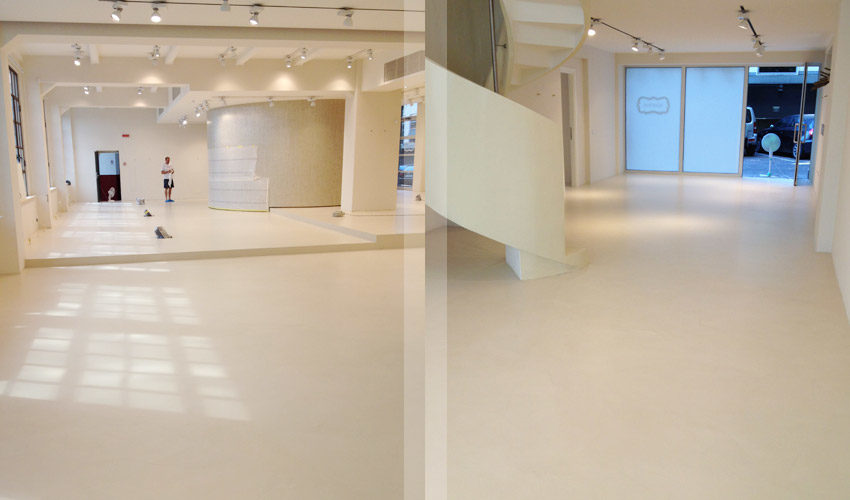 Pavimento in resina per showroom a Milano