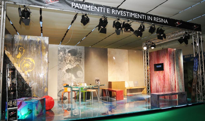 Sede e showroom di FL Srl, dove è possibile visionare campioni di pavimenti in resina ed alcune nostre realizzazioni.